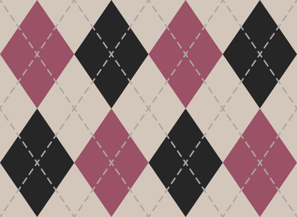 White And Pink And Black Argyle Pattern 