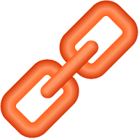 Link Icon 3D Orange vector data.