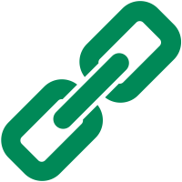 Green link icon. Vector data.