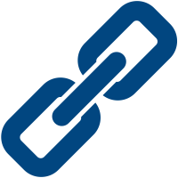 Navy Blue link icon. Vector data.