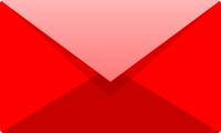 Red E mail icon free vector data.