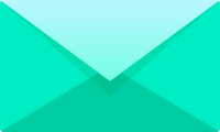Turquoise blue E mail icon free vector data.