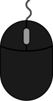 Black mouse icon2 free vector data.