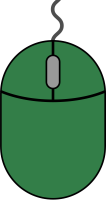 Dark green mouse icon2 free vector data.