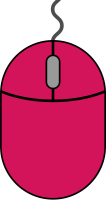 Pink mouse icon2 free vector data.
