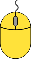 Yellow mouse icon2 free vector data.