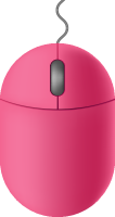 Pink mouse icon free vector data.