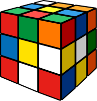 Rubik's cube mix 3D vector icon