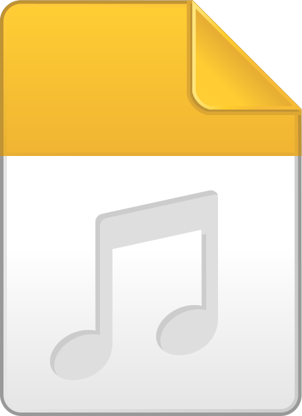 Yellow audio file icon vector data for free