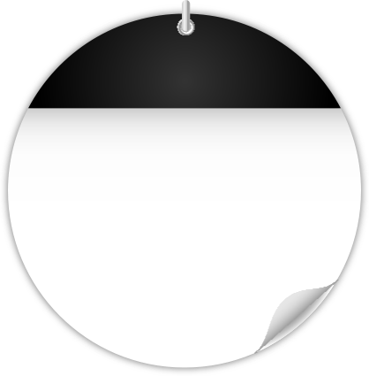 Circle Calendar Date Icon BLACK