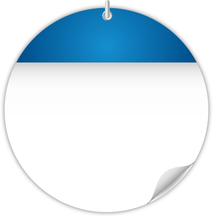 Circle Calendar Date Icon BLUE