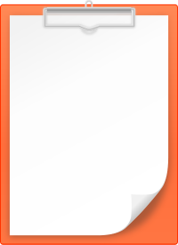 ORANGE CLIPBOARD vector icon