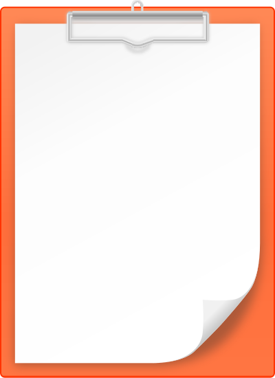 ORANGE CLIPBOARD vector icon