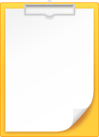 YELLOW CLIPBOARD vector icon