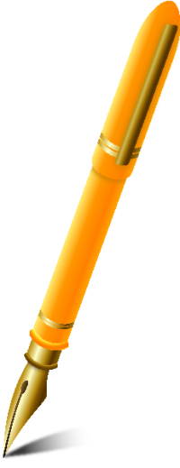 FOUNTAIN PEN LIGHT ORANGE vector icon