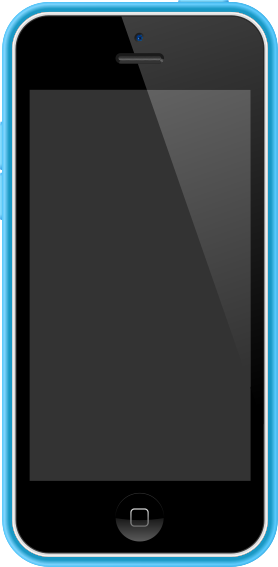iPhone 5 C の白と青のケース データを無料ベクトルします。
