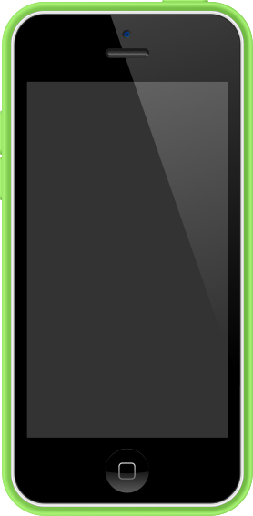 iPhone 5 C の白と緑のケース データを無料ベクトルします。