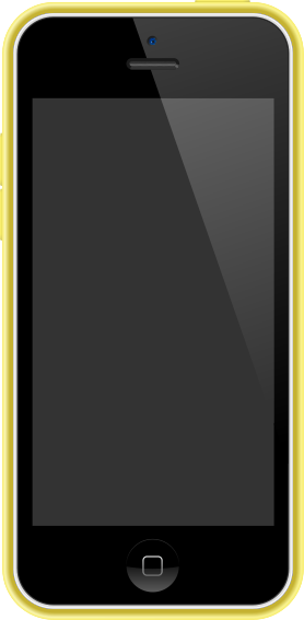iPhone 5 C 白と黄色のケース データを無料ベクトル