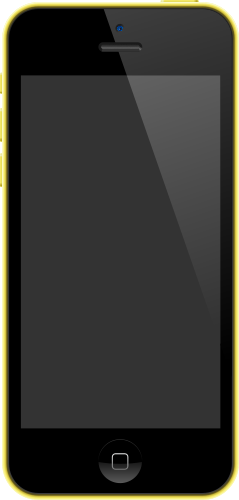 iPhone 5 の C 黄色のベクトル データ無料