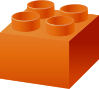 Orange LEGO BRICK vector data for free.