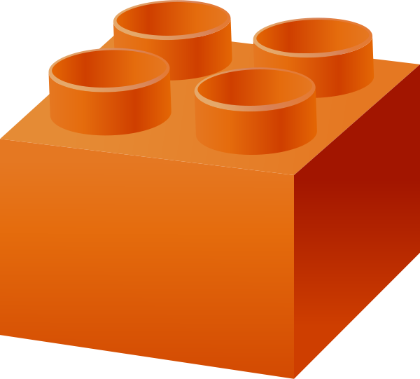 Orange LEGO BRICK vector data for free.