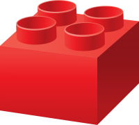 赤の LEGO のブロック データを無料ベクトルします。.