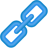 Link Icon 3D Blue vector data.