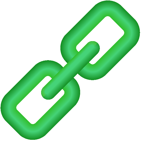 Link Icon 3D Green vector data.