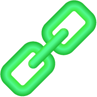 Link Icon 3D Light Green vector data.