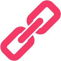 Pink link icon. Vector data.
