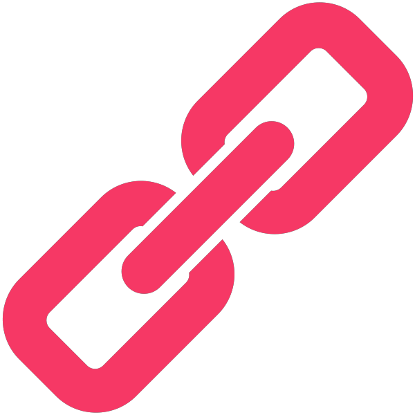 Pink link icon. Vector data.