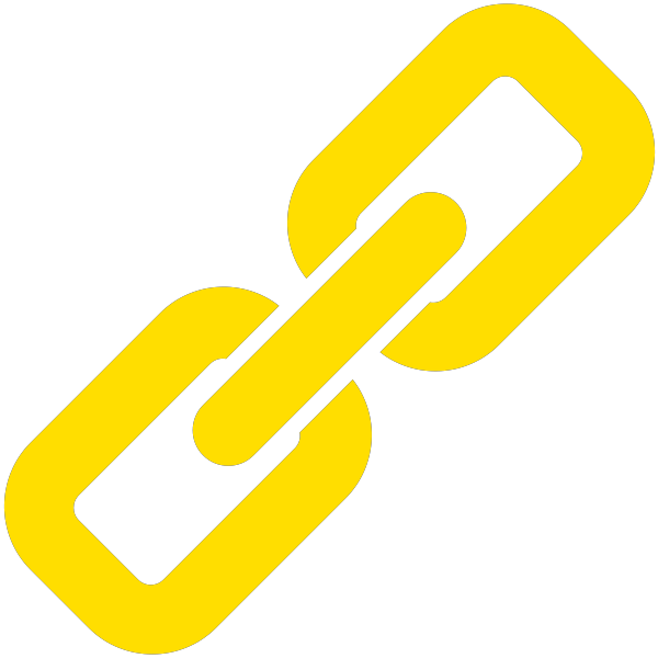 Yellow link icon. Vector data.