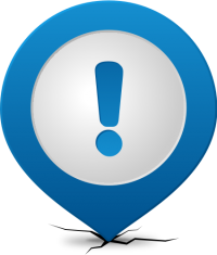 Location map pin ATTENTION BLUE