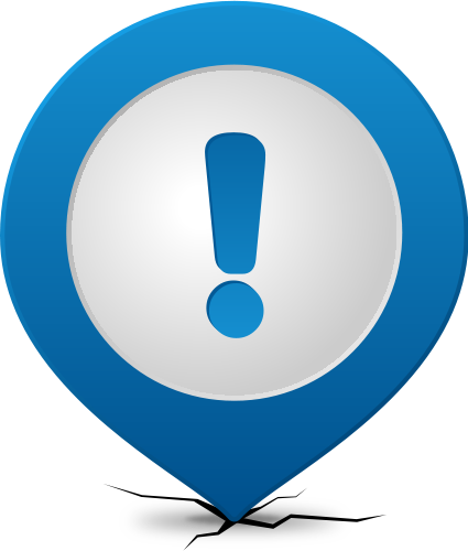Location map pin ATTENTION BLUE