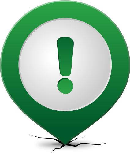 Location map pin ATTENTION GREEN