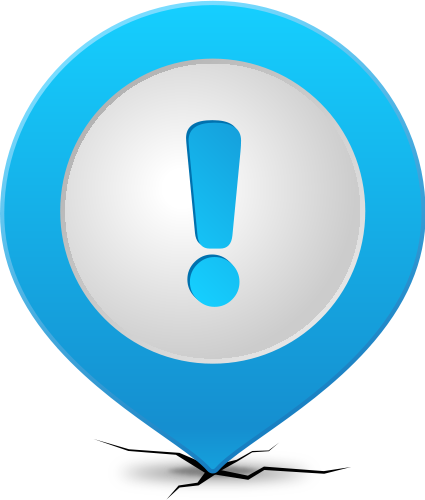 Location map pin ATTENTION LIGHT BLUE