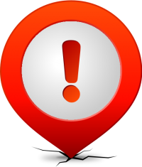 Location map pin ATTENTION RED