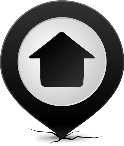 Location map pin HOME BLACK