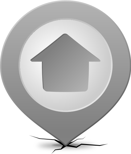 Location map pin HOME GRAY