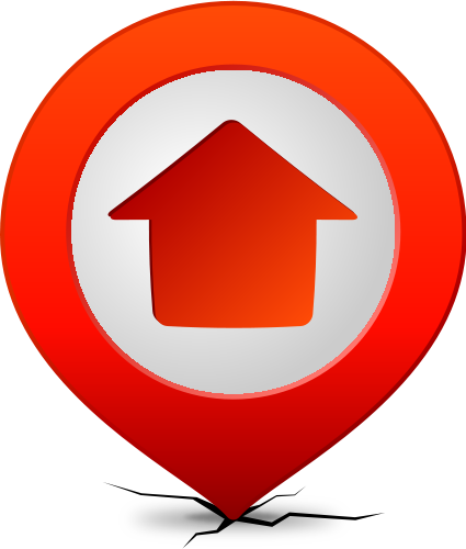 Location map pin HOME RED