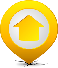 Location map pin HOME YELLOW