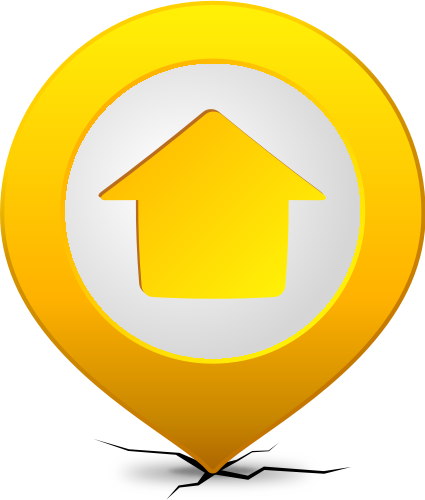Location map pin HOME YELLOW