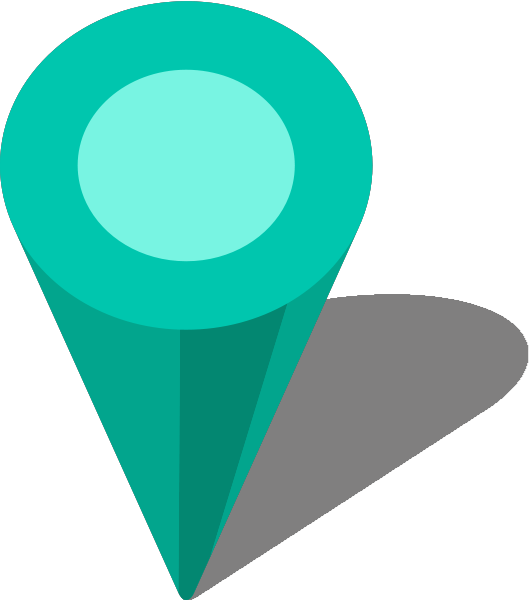 Simple location map pin icon3 turquoise blue free vector data