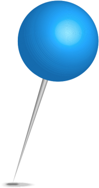 Location map pin blue sphere. Free vector data(SVG).