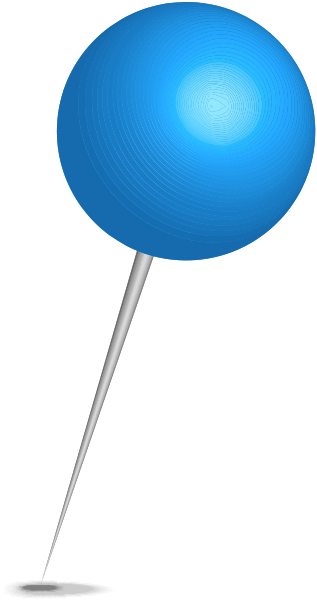 Location map pin blue sphere. Free vector data(SVG).