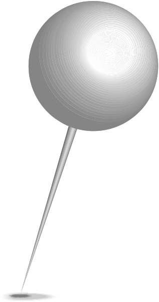 Location map pin gray sphere. Free vector data(SVG).