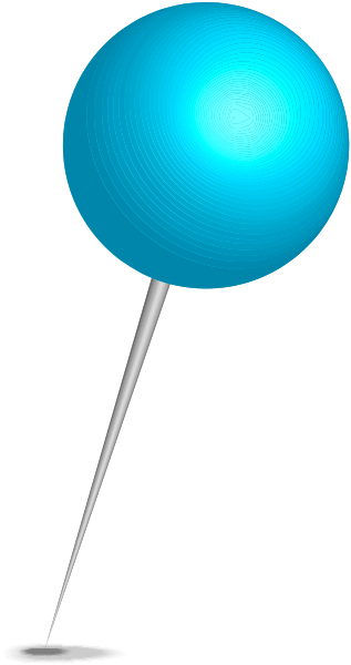Location map pin light blue sphere. Free vector data(SVG).