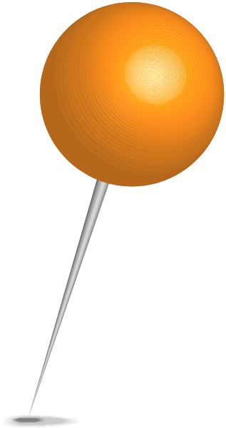 Location map pin light orange sphere. Free vector data(SVG).