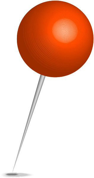 Location map pin orange sphere. Free vector data(SVG).
