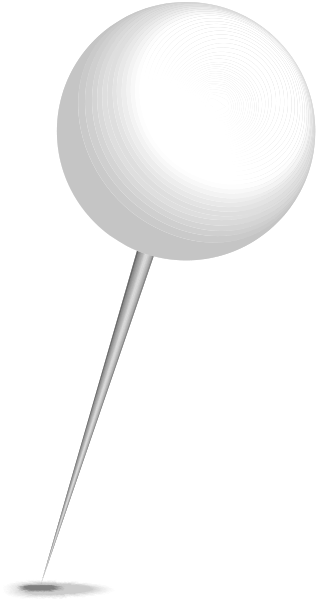 Location map pin white sphere. Free vector data(SVG).